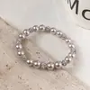 Pulsera de Perla Sirena Rosa Arándano Circonita Microincrustada Cubo de Azúcar Morado Deslumbrante Pulsera de Cordón Pulsera Versátil de Lujo Ligero
