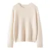 Nuevo suéter de cachemira para mujer de otoño e invierno hecho de seda de morera, suéter base de punto grueso de manga larga con diseño de hombro raglán