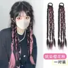 Coleta Postiza Trenzada, Peluca de Doble Coleta, Trenza de Boxeadora, Accesorios para el Cabello de Rastas, Peluca Trenzada, Trenza Falsa, Trenza Colorida