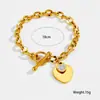 Pulsera de Acero Inoxidable Color Oro Rosa con Incrustaciones de Diamante en Forma de Corazón con Cierre OT, Accesorio Elegante para Mujeres Trabajadoras, Cadena Transfronteriza