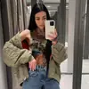 Stock Listo de Fábrica Comercio Exterior Ropa de Mujer al por Mayor 2025 Nuevo Holgado Estilo Americano Mono Chaqueta Chaqueta de Béisbol Abrigo Top