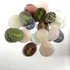 Piedra Natural Tallada Ovalada para Deseos Piedra para el Pulgar Plana de Doble Cara Piedra de la Tranquilidad 25*30mm Regalo de Bendición