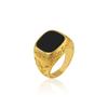 Anillo hexagonal de goteo negro brillante con personalidad europea y americana, fábrica de anillos para hombre al por mayor