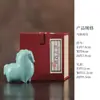 Adorno de Caballo del Zodiaco de Cerámica Fuma para Sala de Estar, Estudio, Escritorio de Oficina, Decoración de Año de Nacimiento, Caballo de Cerámica de Año Nuevo Chino