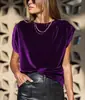 2026 Nueva Primavera y Verano Europeo y Americano Amazon Wish Camiseta Casual de Moda de Terciopelo Coreano Transfronteriza para Mujer