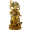 Estatueta de Bronze Guan Gong, Estátua de Guan Gong de Kowloon, Artesanato para Adoração Doméstica do Santo Marcial