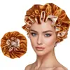 Gorro de Dormir de Satén con Encaje de Doble Capa Transfronterizo de Amazon, Gorro de Dormir de Seda, Gorro Casero de Doble Capa con Borde Volante Ajustable