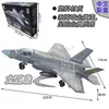 Ornamento de Modelo de Aeronave Su-35S 4 Peças Brinquedo de Montagem de Simulação F-22 Su-57 Caça-Bombardeiro D Xujia Modelo de Aeronave Militar