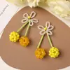 Vigor de verão menina fofa pequeno cristal branco cereja diy frutas brincos brincos corrente de celular pingente acessórios