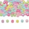 Cuentas sueltas acrílicas nacaradas de color sólido con perforación cuatrifacial para cadenas de teléfono móvil, accesorios para pulseras hechas a mano DIY