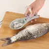 Raspador de escamas de pescado manual para cocina con cubierta Anti-salpicaduras Rascador de pescado para el hogar Sin lesiones en la mano Almacenamiento autónomo Caja para escamas de pescado Cuchillo para desescamar