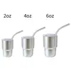 Taza mini de acero inoxidable de 3 oz para licores, taza de coche portátil, taza de café con pajilla de vacío para sublimación