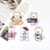Parche de Dibujos Animados Retro de Cachorro West Highland Dulce y Lindo Accesorios para el Cabello de Acrílico Bolsa Juguete Material para Zapatos Croc