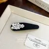 Grampo Bb de Lã Cinza de Alta Qualidade para Outono e Inverno com Strass e Grampo de Bico de Pato com Borda de Pérola Cravejada de Diamantes, Grampo para Franja, Acessórios de Cabelo, Adereços de Cabeça para Mulheres