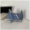 Bolso Elegante para el Trabajo 2026 Primavera Nuevo Bolso Cruzado de un Solo Hombro de Mezclilla para Mujer con Cadena, Bolso Cruzado de Hombro de Moda Tendencia