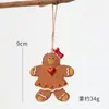 Adorno de Figura de Hombre de Jengibre con Lazo de Resina Navideña Colgante Pequeño para Árbol de Navidad Decoraciones Navideñas Gorro de Navidad