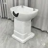 Cama de shampoo vertical bacia de shampoo para corte rápido tipo sentado pia de enxágue para salão de beleza pia de enxágue de shampoo para barbearia bacia de cerâmica