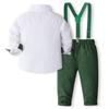 Ropa Infantil Transfronteriza, Conjuntos de Caballero para Bebés y Niños Pequeños, Adecuados para Niños Estilo Academia, Camisas de Manga Larga, Tirantes, Pantalones, Conjuntos de Ropa de Caballero