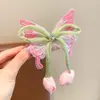 Nueva Horquilla Mágica de Hada Tulipán Mariposa para Niños, Herramienta para la Parte Posterior de la Cabeza, Clip para Cola de Caballo, Accesorio para el Cabello de Princesa para Niña, Trendy