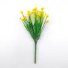 Planta Simulada de Pasto de Primavera de 7 Puntas, Arreglo Floral de Gypsophila, Paisajismo de Planta Verde, Camelia, Flor de Plástico Decorativa para Exterior de Amazon