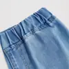 Moda Feminina Europeia e Americana Transfronteiriça Verão Jeans Reto Cintura Alta Retrô Fluido Calça Longa Ampla Solta Versátil em Estoque