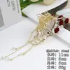 Pinza Grande de Garra Rosa Terciopelo con Borla de Mariposa de Pedrería de Alta Gama para Mujeres, Adecuado para Peinados Recogidos, Accesorio para el Cabello Tipo Pinza de Tiburón