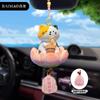Original Baimao Loto de la Suerte Gato de Tres Flores Decoración Colgante para Interior de Coche Creativo Lindo Exquisito Colgante para Coche para Hombres y Mujeres