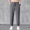 2025 Novo Solto Esportivo Moderno Versátil Jogger Casual Calças Compridas Masculinas Verão Fino Seda Gelo Secagem Rápida