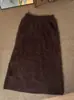 Saia Lápis Slim-Fit de Tricô Escovado 100% Lã para Outono e Inverno, Fornecimento Direto da Fábrica de Origem