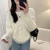 Suéter de Punto Trenzado Holgado de Alta Gama para Mujer, Estilo Suave y Relajado, Top Versátil y Elegante, Nuevo Estilo Primavera y Otoño 2026