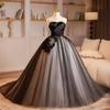 Vestido de Noche Negro sin Tirantes Vestido para Mujer Banquete Sentido de Alta Gama Vestido Ponte Elegante de Alta Gama Vestido de Boda Ligero Noble y Atmosférico Lujo Ligero