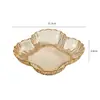 Plato de frutas lujoso y elegante con bordes dorados transparentes para frutas secas y dulces, adecuado para mesa de centro de sala de estar, mesa de comedor de cocina y plato de hueso