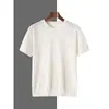 Verão Novo Algodão Puro Masculino Tricô Manga Curta Gola Redonda Cor Sólida Solto Versátil Vazado Camiseta Manga Meia Fabricante Atacado