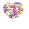 Acrílico Color Primavera Corazón Cuentas de Agujero Grande Color Sólido Corazón Melocotón Cuentas Sueltas DIY Pulsera Collar Accesorios de Cuentas para Niños