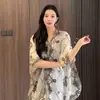 Bestseller transfronterizo de verano: bufanda de gasa para mujer con estampado de cadena, chal elegante de alta gama para protección solar en la playa, versátil