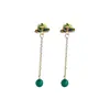 Nuevos Pendientes de Borla de Loto de Jaspe Chino Pendientes Elegantes de Gama Alta para Mujer con Falda de Cara de Caballo Hanfu Accesorios Antiguos