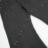 Pantalones de Mezclilla Cruda Lavada Estilo Old Money Americano Magic Bear, Corte Limpio Retro Apilado Efecto Adelgazante Acampanados Largos