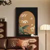 Mesa de TV com gavetas usada, tampo de mesa para exposição de pinturas, pintura decorativa para sala de estar, mural retrô para sala de jantar, nicho francês, pintura pendurada