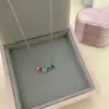 Colar Dopamina Coração Estilo Coreano para Mulheres Cheio de Strass Gato Simples Versátil Corrente de Clavícula Design Pingente Colorido