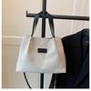 Bolso de Lino de Gran Capacidad de Moda Europeo y Americano para Mujer 2025 Nuevo Bolso de Hombro Sencillo Bolso Tote de Cubo de Moda para Viajar