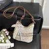 Bolso bandolera fresco y dulce con forma de lazo, nuevo estilo 2026, versátil bolso tejido de algodón, perfecto para vacaciones de verano en la playa