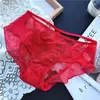 [Rojo Ancola] 880# Ropa Interior Roja Grande de Año Nuevo Malla de Encaje Seda de Hielo Ropa Interior Roja