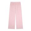 Pantalones de Pierna Ancha a Contraste a Cuadros de Cintura Alta Estilo Coreano para Mujer Verano Talla Grande para Chica Gordita Sueltos Adelgazantes Combinan con Todo Casuales 65243