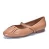 Sapatos Slip-On Femininos Ysshadir de Couro Genuíno para Todas as Estações, Sapatos de Mãe Redondos Feitos à Mão, Fornecimento Direto da Fábrica, Confortáveis com Bico Redondo