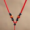 Cordón Tejido Hecho a Mano de Oro y Jade para Colgante de Mujer, Cordón para Collar con Colgante de Ágata de los Doce Signos del Zodiaco para Hombre