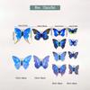 Mariposa Artificial de PVC Azul Estéreo 3D de Doble Capa Decoración Festiva Sala de Estar Dormitorio Pared Refrigerador Pegatina Decorativa