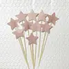 Decoración para Pastel Estrella de Cinco Puntas 3.5cm Papel Brillante Corazón Estrella de Cinco Puntas Topper de Cumpleaños Decoración