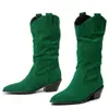 Botas altas de punta para otoño e invierno, botas de mujer de color liso versátiles de talla grande, botas de moda de tacón alto sin cordones, zapatos ligeros de comercio exterior