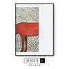 Pintura Decorativa Moderna Simples Ponto de Onda Vermelho Cavalo de Nicho Entrada Sala de Estar Parede de Fundo do Sofá Abstrato Nórdico Mural de Restaurante