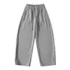 Calças Casuais Elásticas na Cintura para Outono e Inverno para Mulheres, Estilo Americano Versátil com Cordão, Forradas com Fleece, Emagrecedoras, Longas, Calças de Moletom Esportivas de Pernas Retas